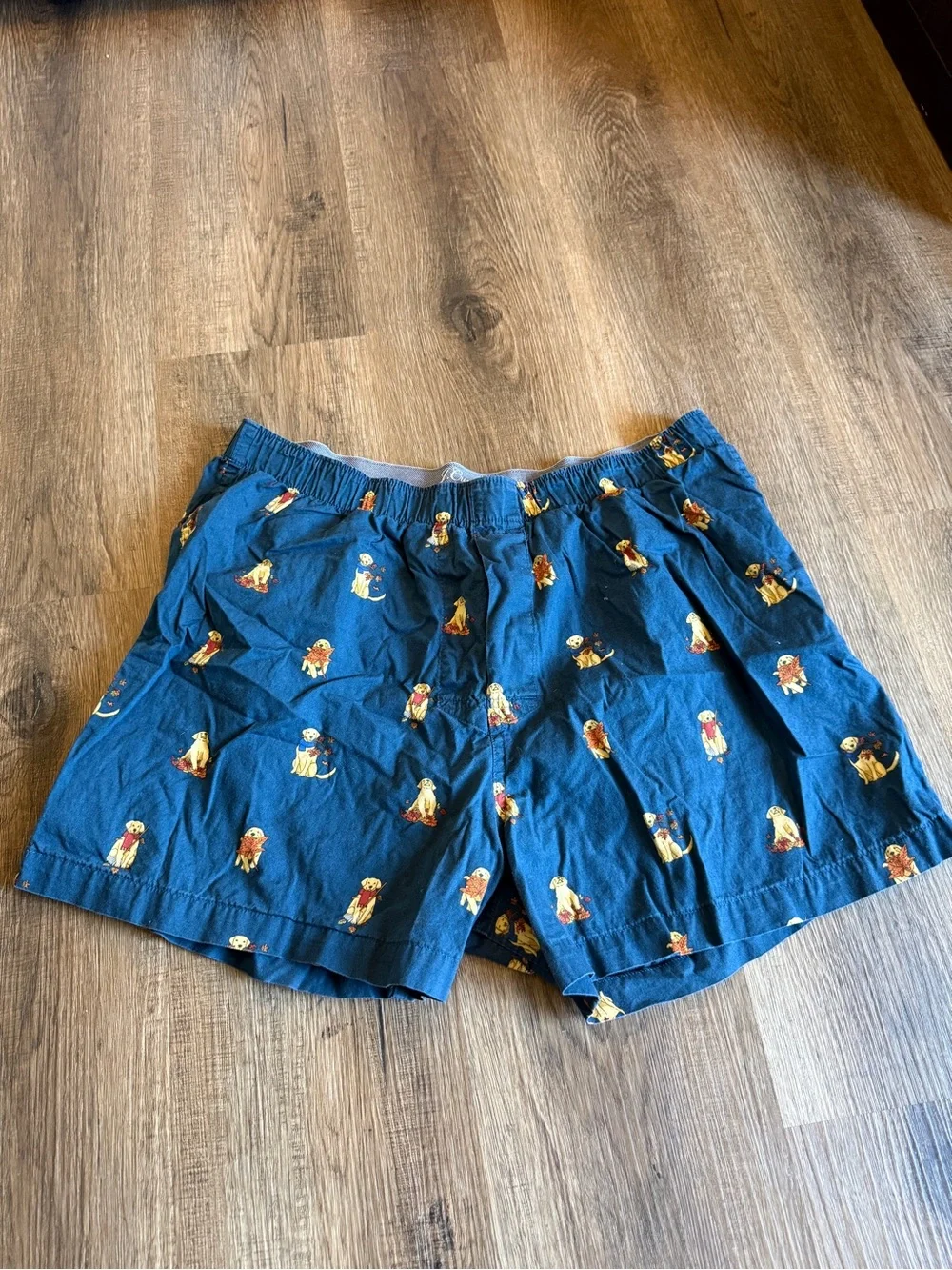 J. Crew Navy Cotton Boxer Shorts with Dog Motif